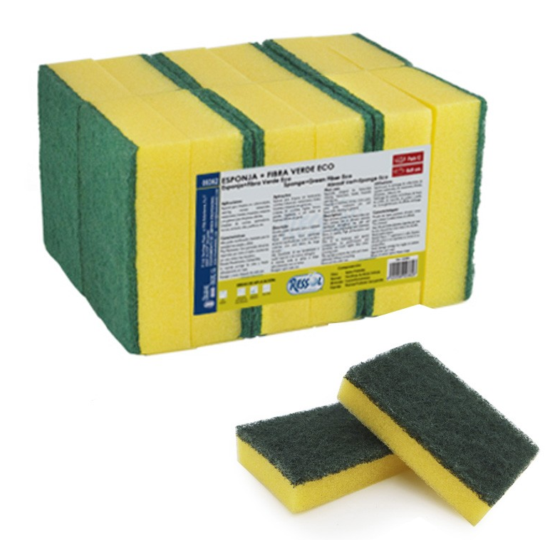 Esponja+Fibra Verde Ressol (12Unds/Pack)