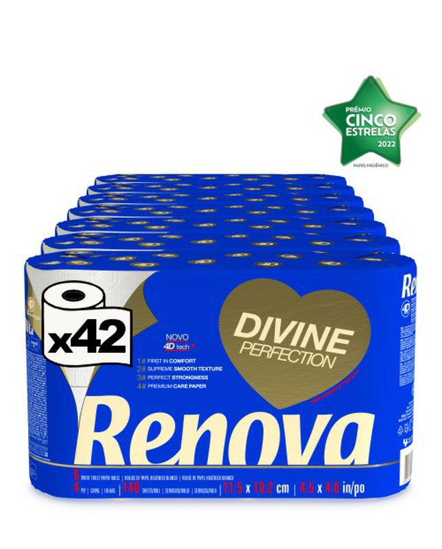 Higienico Divine Renova 4C (42Rollos/Fardo)