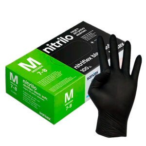 Guante Nitrilo Nitriflex Negro T-M  100Unds/Pack