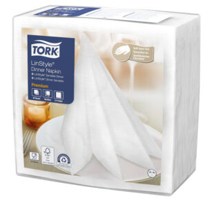 Servilletas Tork LINSTYLE Blanca 40X40  600unds/Cj