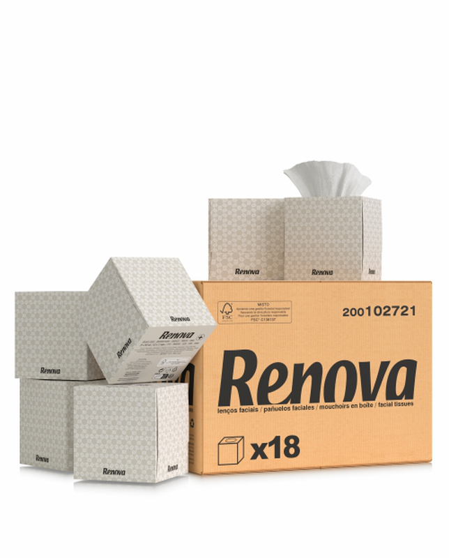 Pañuelos Faciales Renova Cubo (18cubos/Cj) - Imagen 2